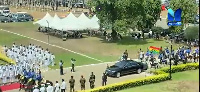 The president arrived to a guard of honour