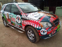 A photo of Mahama 2020 branded vehicle