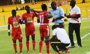 CK Akunnor engages his players in a  t