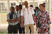 Boris and Nicole were received by FOCOS Ghana Founder Prof Oheneba Boachie-Adjei (L)