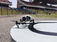 The drones arrive at the Accra Sports Stadium