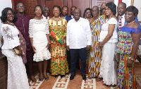 President Akufo-Addo, Akua Sekyiwaa Ahenkorah and some family members at the Flagstaff House