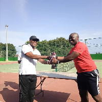 William Amoo receiving his trophy