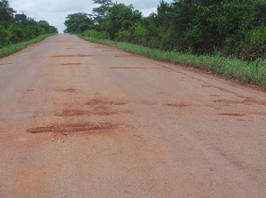 A stretch of the deteriorated Berekum-Sampa road