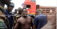 One of the persons arrested by the security team in the violent clash at Ahwiaa