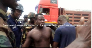 One of the persons arrested by the security team in the violent clash at Ahwiaa