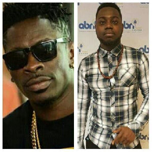 UK based Ghanaian artiste Akata Stone (R) and Ghanaian dancehall act Shatta Wale (L)