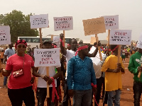 They registered their displeasure at the 66th independence day celebration