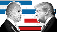 Donald Trump (R) and Joe Biden