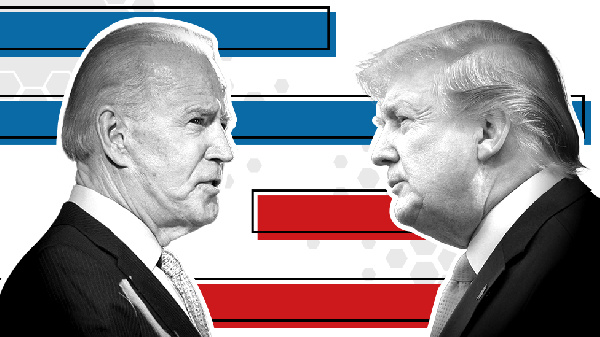 Donald Trump (R) and Joe Biden