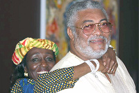 Former President Jerry John Rawlings with wife Konadu Rawlings