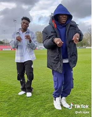 A photo of Mohammed Kudus and Stonebwoy