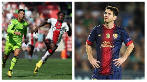 L-R: Cristiano Ronaldo, Mohammed Salisu and Lionel Messi