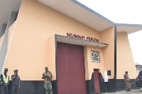 Police officers and prison guards at Nsawam prison