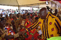 President Nana Addo Dankwa Akufo-Addo exchanging pleasantries with dignitaries during PANAFEST