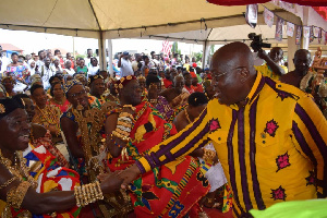 President Nana Addo Dankwa Akufo-Addo exchanging pleasantries with dignitaries during PANAFEST