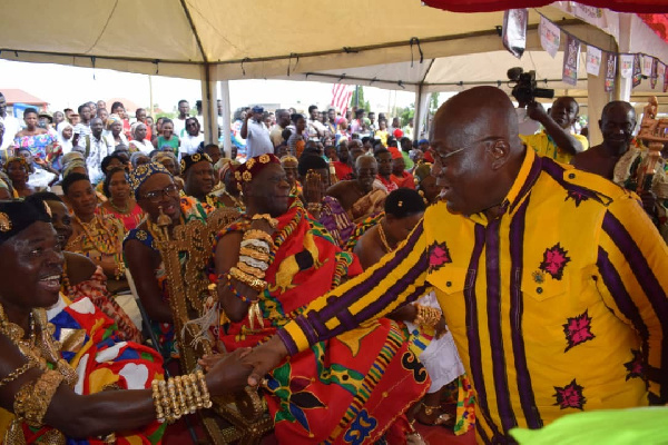 President Nana Addo Dankwa Akufo-Addo exchanging pleasantries with dignitaries during PANAFEST