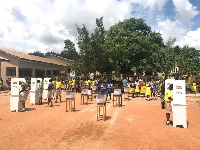 The students in the process of voting