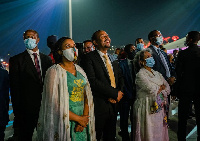 Prime Minister Abiy Ahmed and President Sahle-Work Zewde with other dignitaries