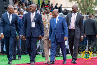 Akufo-Addo arriving at Tinubu's inauguration