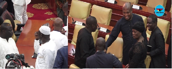 Members of the Majority clad in white while their counterparts wore black outfits