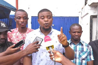 Nana Opoku Foster addressing journalists