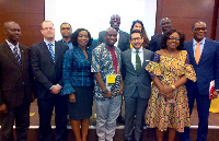 Ms. Cobbah (third left) followed by Mr. Mohammed, Mr. Tashima and Ms. Trebarh