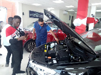 Kantanka Automobile CEO, Kwadwo Safo Jnr, explaining a point to the media at the company