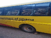 The School bus transporting the firewood