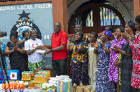 Mama Love Foundation giving items to the Obuasi prison