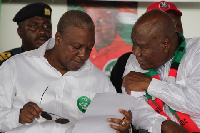 President John Dramani Mahama with NDC National Chairman Kofi Portuphy