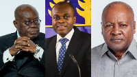 Nana Addo Dankwa Akufo-Addo, Martin Kpebu, John Dramani Mahama (from left to right)