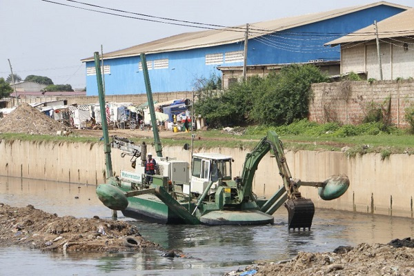 Odaw river being dredged