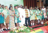 President Akufo-Addo and Dr. Mahamudu Bawumia with the award winners after the ceremony