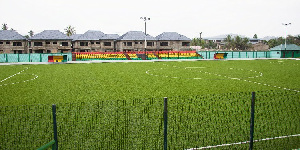 Newly constructed Astro-turf pitch at Kibi