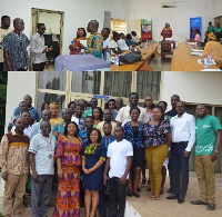 Staff and executives of the Anum Rural Bank in a group photograph