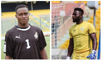 Former Black Stars goalkeeper, Sammy Adjei and Accra Hearts of Oak goalkeeper, Richard Attah