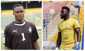 Former Black Stars goalkeeper, Sammy Adjei and Accra Hearts of Oak goalkeeper, Richard Attah