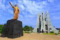 Establishing shot of the Kwame Nkrumah mausoleum