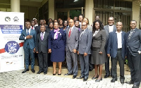 Justice Anthony Kojo Yeboah in the midst of some participants and officials