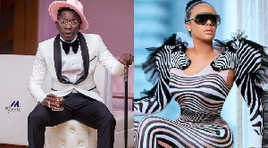 Dancehall musician, Shatta Wale and Haillie Sumey