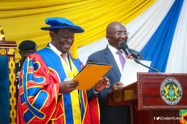 The installation of Dr. Addo Kufuor (in academic gown) as Chancellor of Kumasi Technical University