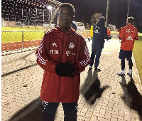 Teenager Mathew Anim Cudjoe at Bayern Munich training grounds