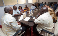 Former President John Dramani Mahama with High Commissioners and Ambassadors