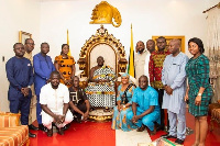 Pius Enam Hadzide, CEO of NYA led a delegation to visit Otumfuo at Manhyia