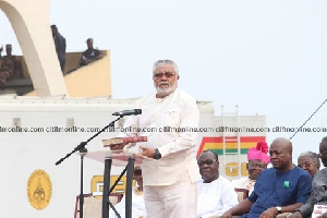 First president of the Fourth Republic Mr. Rawlings read the first scripture for the day