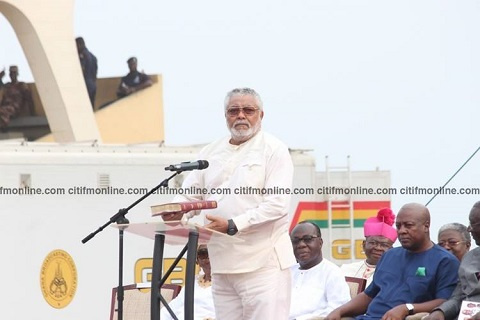 First president of the Fourth Republic Mr. Rawlings read the first scripture for the day