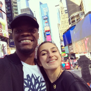 Caleb Ekuban with his Italian girlfriend Fappani Alice