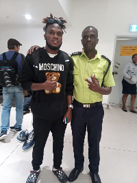 New Asante Kotoko striker, Steven Mukwala(L)