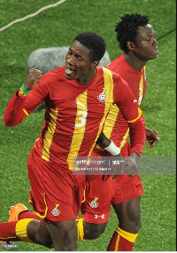 Ghanaian duo Asamoah Gyan and Samuel Inkoom